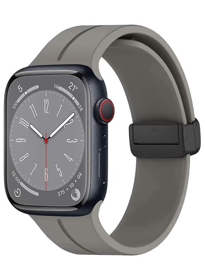 ChicVibe Magnetic for Apple Watch Band 49mm 46mm 45mm 44mm Women men,Silicone Sport Strap Replacement WristBands for Apple Watch Series 11/10/9/ultra 2/ultra 3/8/ultra/7/SE/SE 2nd/6/5/4/3/2/1,iWatch Bands - Image 1