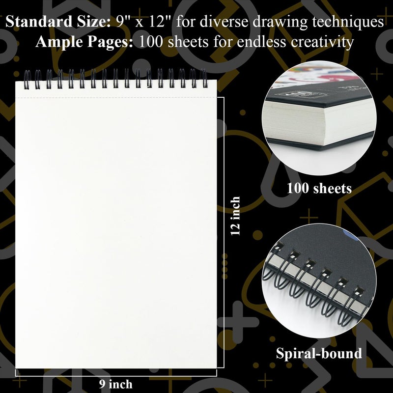 Fuxi Sketch Book for Kids, 9" x 12" Kid Sketchbook, 100 Sheets (73lb/120gsm) Drawing Paper for Kids, Spiral Sketch Pad for Kid, Easter Basket Stuffers. - Image 2