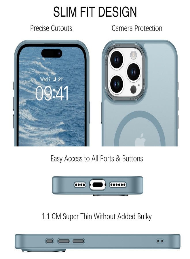 BENTOBEN Magnetic for iPhone 16 Pro Max Case,(Compatible with MagSafe) (Military Grade Drop Protection) Slim Translucent Matte Shockproof with Anti-Fingerprint Phone Case 6.9",Gray Blue - Image 2