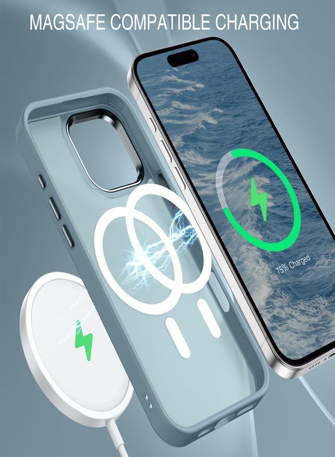 BENTOBEN Magnetic for iPhone 16 Pro Max Case,(Compatible with MagSafe) (Military Grade Drop Protection) Slim Translucent Matte Shockproof with Anti-Fingerprint Phone Case 6.9",Gray Blue - Image 5