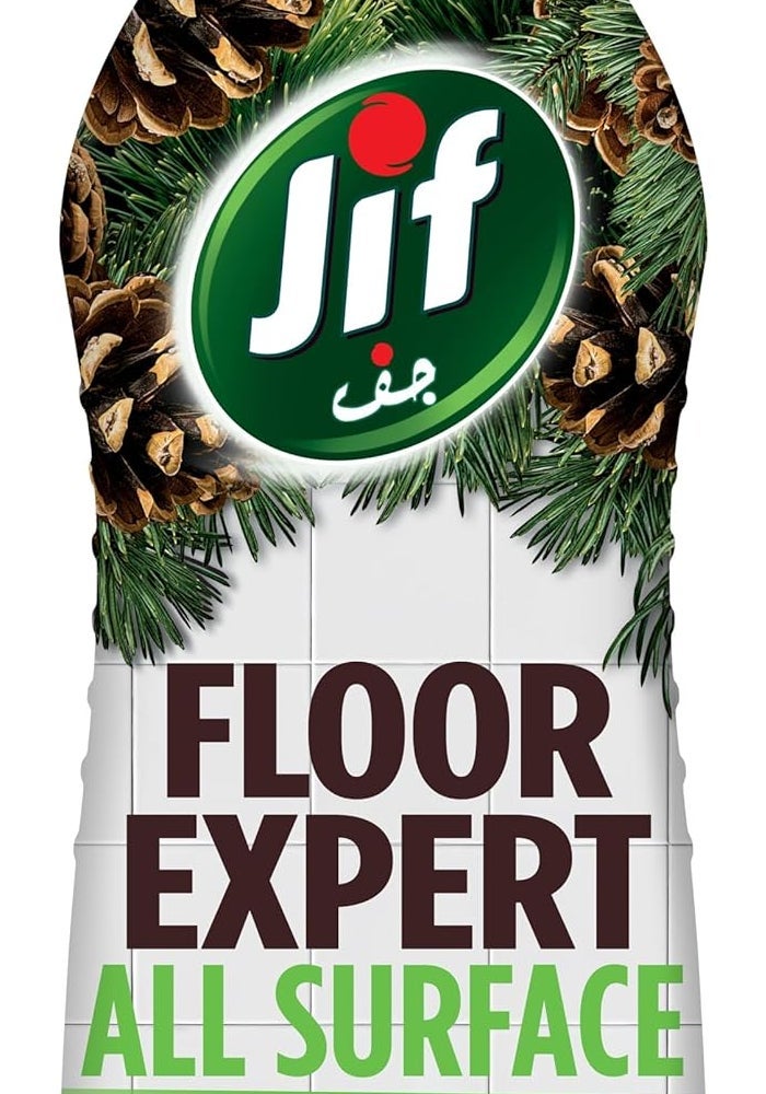 JIF Floor Expert Liquid Cleaner, All Surface, Pine Scent, 1.5L - Kills 99.9% Germs for Perfect Shine - Image 1