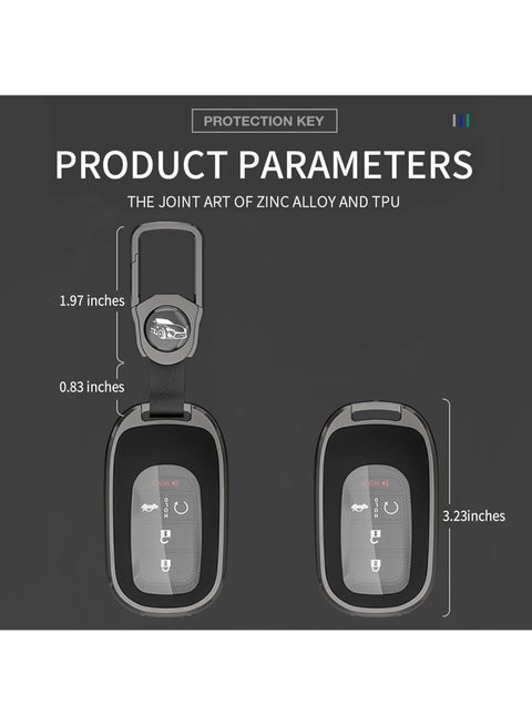Zinc Alloy + Leather Smart Key Fob Cover Case For 2022-2024 Honda Civic Accord CR-V HR-V Pilot – Remote Start Compatible