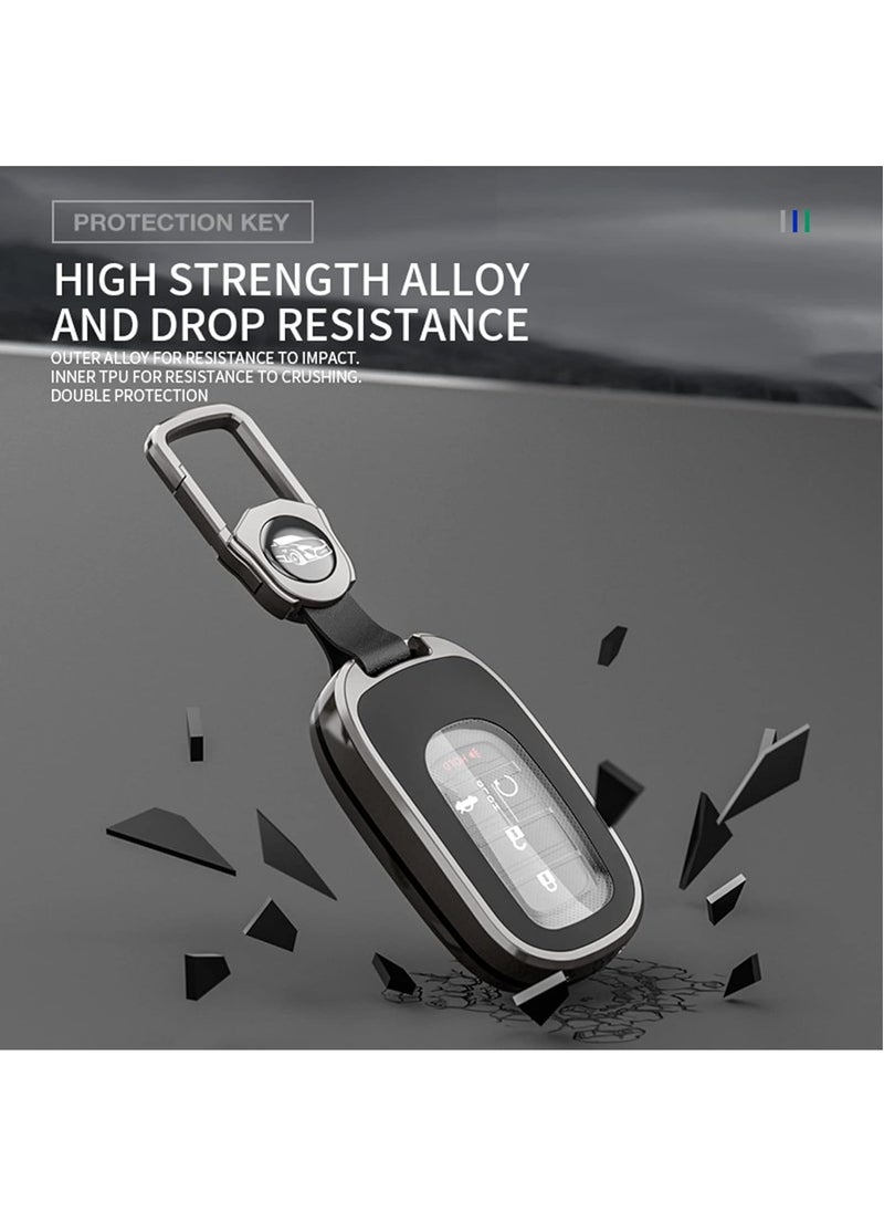 RATSAW for Honda Key Fob Cover Honda Accessories TPU Zinc Alloy Key Fob Case for 2022 2023 Honda Accord Civic HR V CR V Pilot Sport SI EX EX L Touring Smart Key  Black  - Image 3