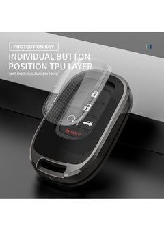 RATSAW for Honda Key Fob Cover Honda Accessories TPU Zinc Alloy Key Fob Case for 2022 2023 Honda Accord Civic HR V CR V Pilot Sport SI EX EX L Touring Smart Key  Black  - Image 2
