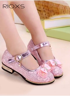 RIOXS Little Girls Mary Jane Lolita Shoes, Princess Dress Sandals, Student Performance Leather Formal Shoes, Children Soft Sole Shoes, Princess Shoes For Toddler/Little Kid/Big Kid, Princess Party Flats Shoes  - Image 2