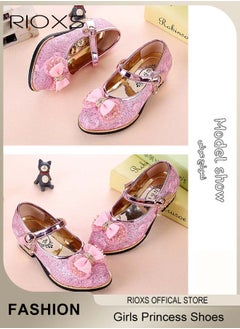 RIOXS Little Girls Mary Jane Lolita Shoes, Princess Dress Sandals, Student Performance Leather Formal Shoes, Children Soft Sole Shoes, Princess Shoes For Toddler/Little Kid/Big Kid, Princess Party Flats Shoes  - Image 5