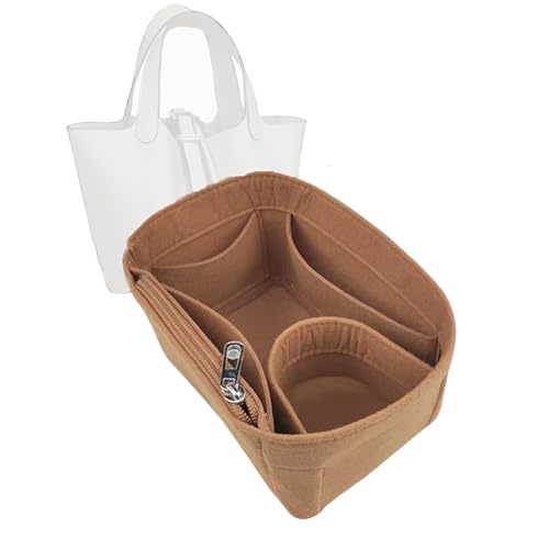 Lckaey Bag Wallet Organizer for Picotin182226 Bucket Bag Liner Bag Zipper Lid Liner Organizer 1008camelAM - Image 1