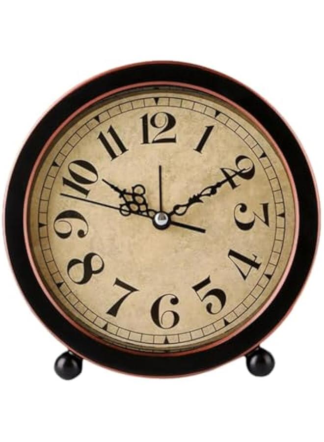 Vintage Style Alarm Clock Silent 5.7 Small Bedside Desktop Decorative Clock Classic Retro Alarm Clock Ornaments for Bedroom and Home Decoration - Image 1