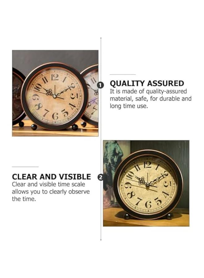 Vintage Style Alarm Clock Silent 5.7 Small Bedside Desktop Decorative Clock Classic Retro Alarm Clock Ornaments for Bedroom and Home Decoration - Image 4