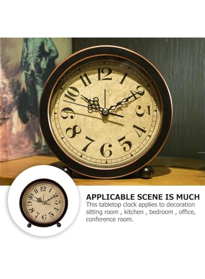 Vintage Style Alarm Clock Silent 5.7 Small Bedside Desktop Decorative Clock Classic Retro Alarm Clock Ornaments for Bedroom and Home Decoration - Image 2