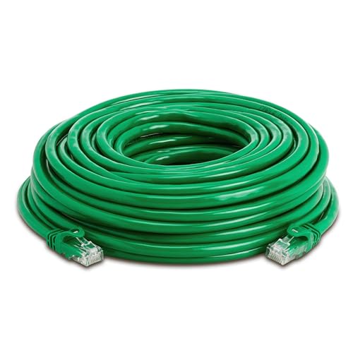 Cmple - RJ45 Cat-6 Ethernet Patch Internet Cable, High Speed Cat6 Network Cable 10 Gigabit, Cat 6 Ethernet LAN Cord with Gold Plated RJ45 Connectors - 50 Feet Green - Image 2
