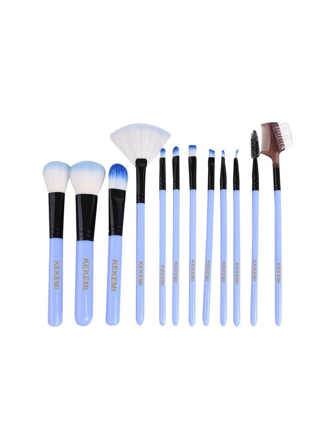 YEMIX Professional Makeup Cosmetic Foundation Brush Set (Light Blue) Pack Of 12 - Image 3