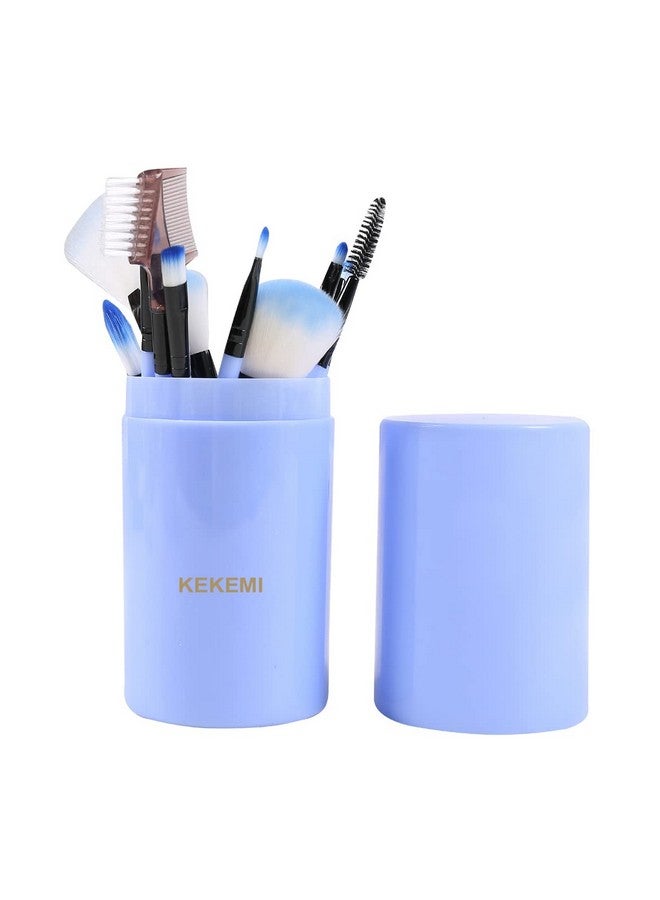 YEMIX Professional Makeup Cosmetic Foundation Brush Set (Light Blue) Pack Of 12 - Image 4