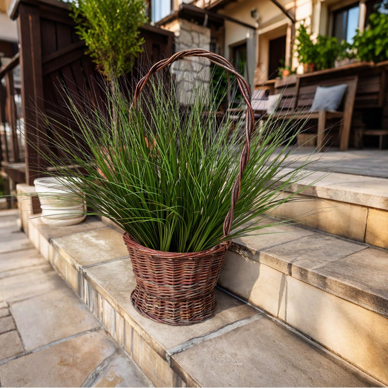 Uqueeten 8PCS 17.3" Fake Plants Artificial Wheat Grass Greenery Plastic Plants Fake Grass Artificial Plants for Outdoor Decor Artificial Flower with Greenery Stems for Indoor Home Decoration - Image 5