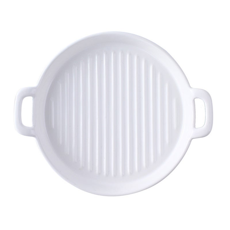 2pcs Ceramic Plate Ceramic Baking Food Plate Food Holder Restaurant Salad Plate - Image 1