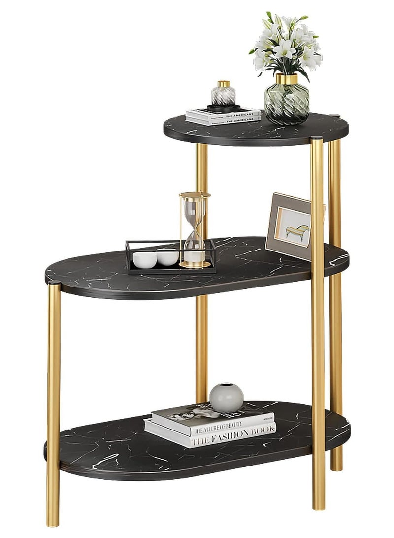 DubaiGallery Magic Home 3-layers Side table for living room sofa side Nordic simplicity coffee table flower stand iron and wooden home Multifunction decorative shelf Storage rack - Image 4