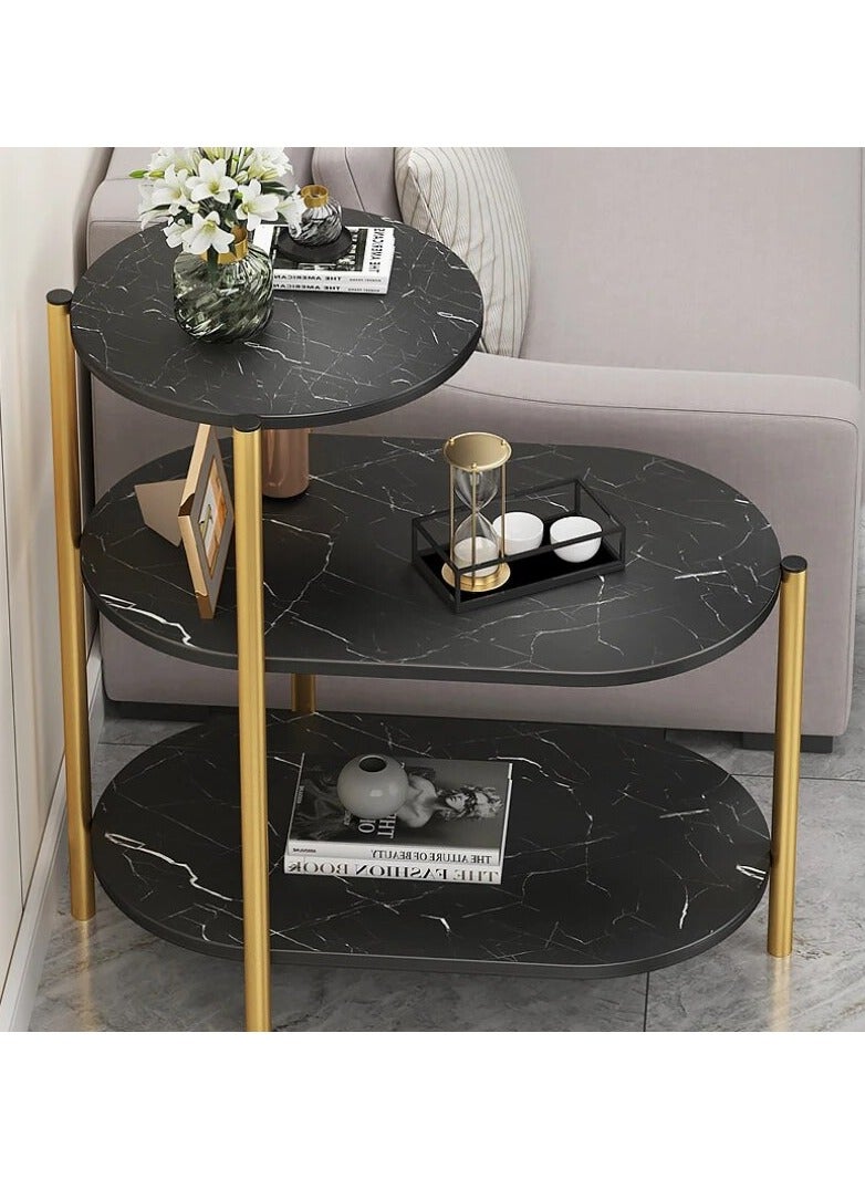 DubaiGallery Magic Home 3-layers Side table for living room sofa side Nordic simplicity coffee table flower stand iron and wooden home Multifunction decorative shelf Storage rack - Image 3