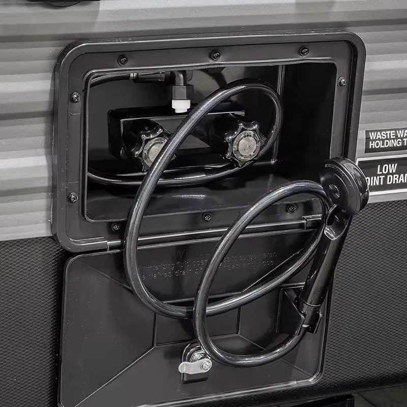 DSRTLP RV Exterior Shower Box Outdoor Camper Trailer Shower Kit with Shower Faucet Shower Head and Hose wall box portable use for Camper Van Travel Trailer Motorhome and Boat (Black) - Image 5