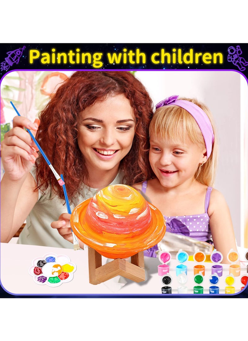 LKTOCAFT - Paint Your Saturn Lamp Art Craft Kits, Party Favors for Kids DIY Toys Night Light, Art Supplies Painting Kit for Kids Ages 6-12, Boys Girls Birthday Gift - Image 1