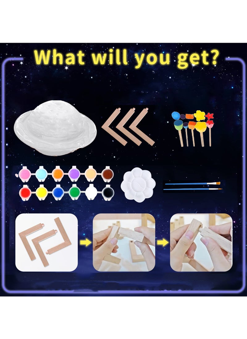 LKTOCAFT - Paint Your Saturn Lamp Art Craft Kits, Party Favors for Kids DIY Toys Night Light, Art Supplies Painting Kit for Kids Ages 6-12, Boys Girls Birthday Gift - Image 1