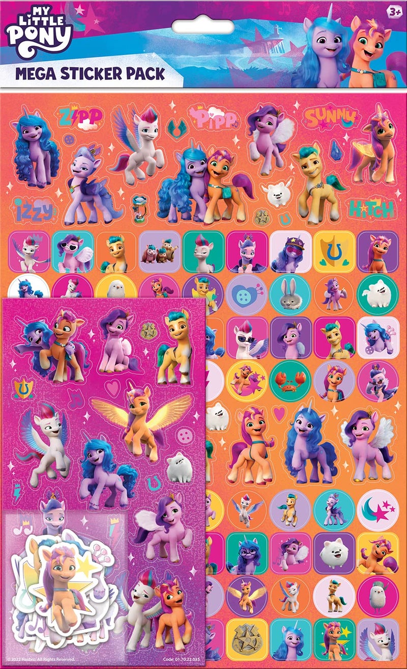 Paper Projects My Little Pony Mega Sticker Pack | Official Licensed Product | Three Types of Stickers (Around 150 in Total) | Reusable on Non-Porous Surfaces | Great for Girls Age 3+ | Gifts, Presents and Party Bags - Image 1