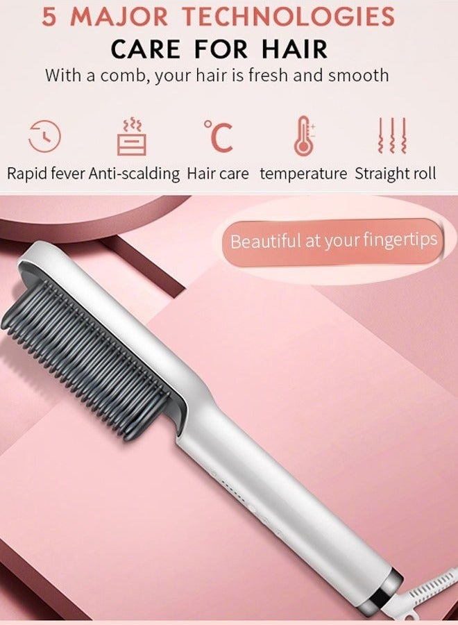 K.SKIN 【Black and blue】Hair Straightener Brush Hair Straightening Iron with Built-in Comb, 20s Fast Heating 5 Gears Settings Anti-Scald Perfect for Professional Salon at Home - Image 4