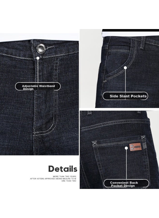 Hipanda o Panda Men's Slim Fit Straight Leg Jeans Autumn Casual Stretch Blue 33 - Image 4