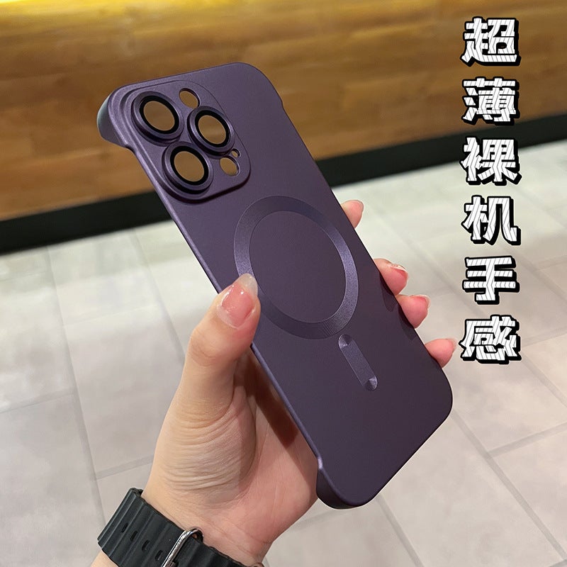 غطاء MagSafe بPC باللون بنفسجي مغناطيسي لـ iPhone 15 / 15 Plus / 15 Pro / 15 Pro Max مع مغناطيس قوي وتصميم بدون إطار مع تبديد الحرارة مع مقاوم للخدش للحمل اليومي للاستخدام العملي - Image 2