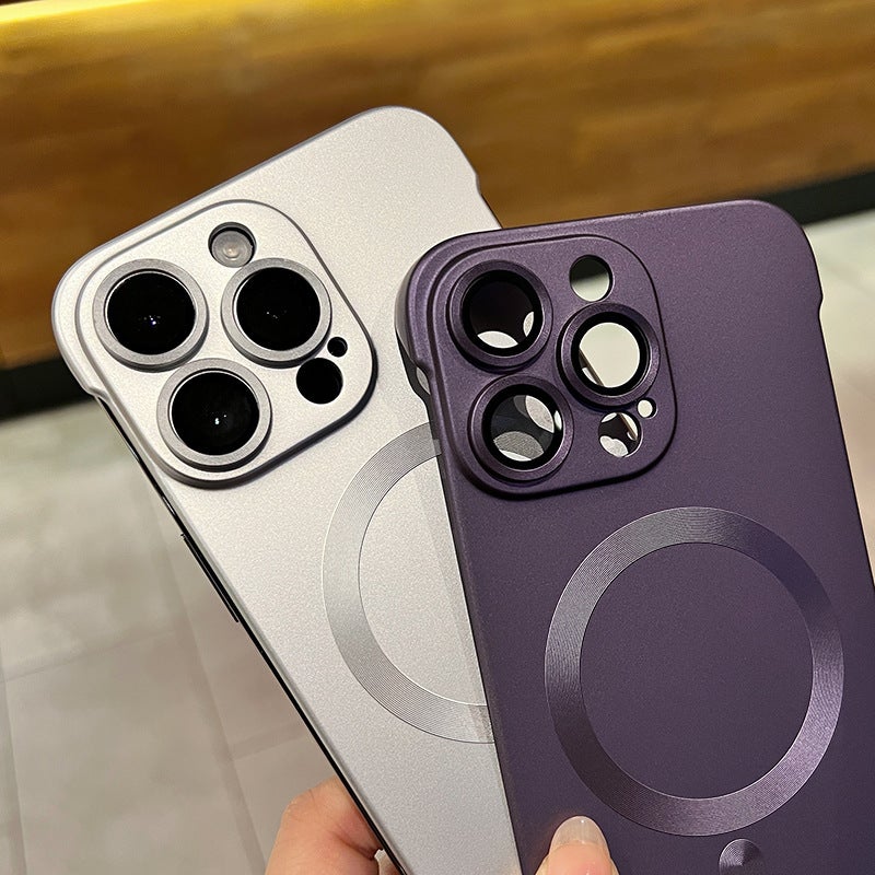 غطاء MagSafe بPC باللون بنفسجي مغناطيسي لـ iPhone 15 / 15 Plus / 15 Pro / 15 Pro Max مع مغناطيس قوي وتصميم بدون إطار مع تبديد الحرارة مع مقاوم للخدش للحمل اليومي للاستخدام العملي - Image 3