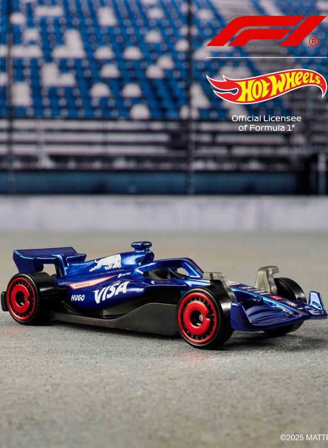 Hot Wheels سيارات ألعاب فورمولا 1 - مجموعة 5 سيارات، مجموعة من 5 سيارات مصنوعة بتقنية الصب 1:64 مزينة بشعارات فرق سباق الفورمولا 1، سيارات سباق قابلة للجمع - Image 4