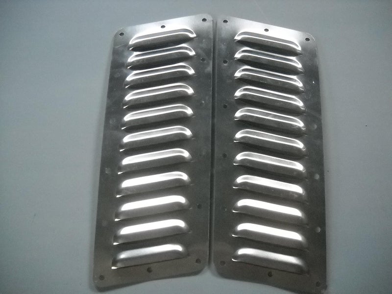 RodLouvers Pair of Angled Aluminum 4” 11 Louvers Each (Bolt-On) Kit - Image 1