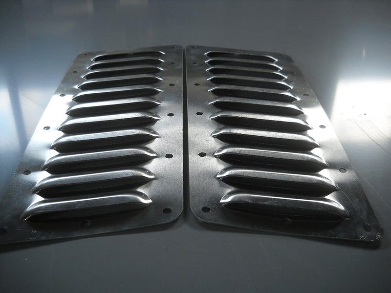 RodLouvers Pair of Angled Aluminum 4” 11 Louvers Each (Bolt-On) Kit - Image 2