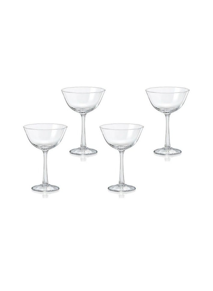 Crystalex Coupette Glass Pralines 170ml, Crystalline (Pack of 4)