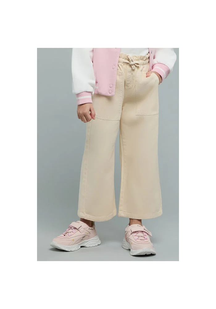 R&b Solid Wide Leg Pants with Drawstring Waist