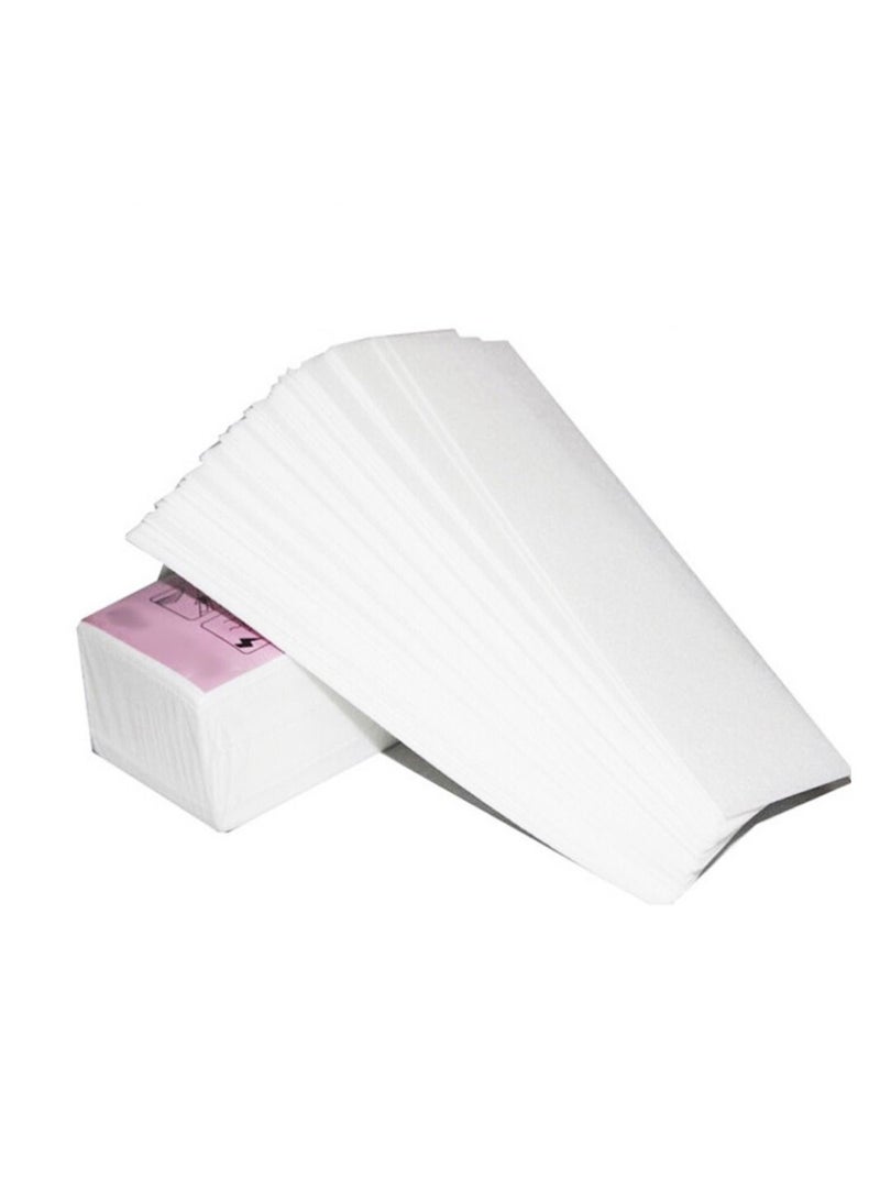 LA PERLA TECH  100 قطعة من شرائط إزالة الشعر الورقية غير المنسوجة لإزالة الشعر بالشمع - Image 1