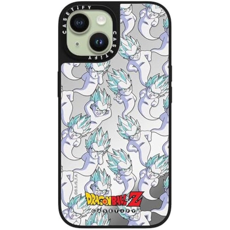 Casetify Mirror iPhone 15 Case 【Dragon Ball Colab/Reflective / 4.9ft Drop Protection/Magsafe】 - GOTENKS: Super Ghost Kamikaze Attack - Silver on Black - Image 3