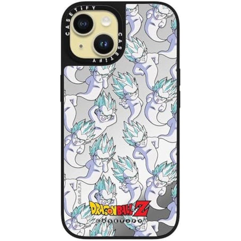 Casetify Mirror iPhone 15 Case 【Dragon Ball Colab/Reflective / 4.9ft Drop Protection/Magsafe】 - GOTENKS: Super Ghost Kamikaze Attack - Silver on Black - Image 2
