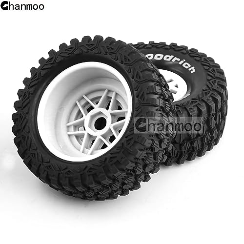 Chanmoo 1/7 1/8 RC Short Course Truck Buggy Tires and Wheels 17mm Hex OD 135mm Off Road Tyres for 1:7 1:8 Scale RC Off-Road Truck Car HSP TRAXXAS UDR 85086-4 ARRMA Mojave YK4072 DF7 4PCS (White) - Image 5