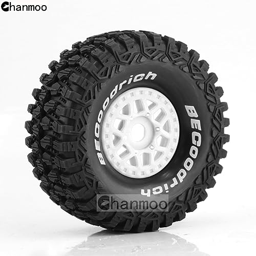 Chanmoo 1/7 1/8 RC Short Course Truck Buggy Tires and Wheels 17mm Hex OD 135mm Off Road Tyres for 1:7 1:8 Scale RC Off-Road Truck Car HSP TRAXXAS UDR 85086-4 ARRMA Mojave YK4072 DF7 4PCS (White) - Image 3