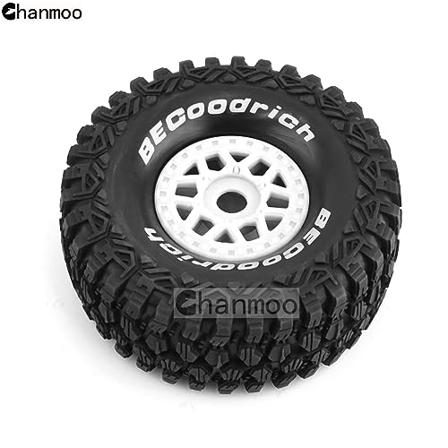 Chanmoo 1/7 1/8 RC Short Course Truck Buggy Tires and Wheels 17mm Hex OD 135mm Off Road Tyres for 1:7 1:8 Scale RC Off-Road Truck Car HSP TRAXXAS UDR 85086-4 ARRMA Mojave YK4072 DF7 4PCS (White) - Image 4