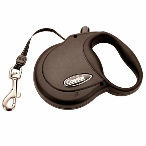 Coastal Pet Power Walker Dog Retractable Leash - Reflective Dog Leash - Stop-and-Release Control Button - Comfort Grip Handle - Black - X-Small - Image 1