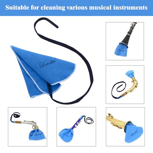 Lerodite Cleaning Cloth Swab for Inside Tube Suitable for Clarinet Piccolo Flute Sax Saxophone (Blue with cork grease) - Image 2