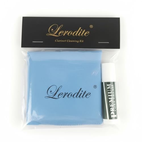 Lerodite Cleaning Cloth Swab for Inside Tube Suitable for Clarinet Piccolo Flute Sax Saxophone (Blue with cork grease) - Image 1