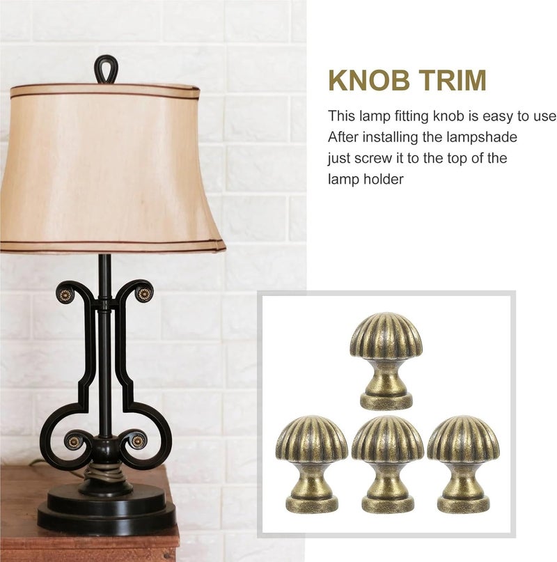 Versatile 4pcs Cap Finials for Lamps Retro Finial for Lamp Shade Cover Table Desk Decoration Light Accessory - Image 2