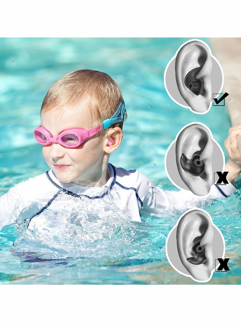 Excefore 3 Pairs Silicone Swimming Earplugs Soft Swim, Earplugs Swimming, Ear Plugs Reusable Waterproof Silicone, Swimming Showering  - Image 4
