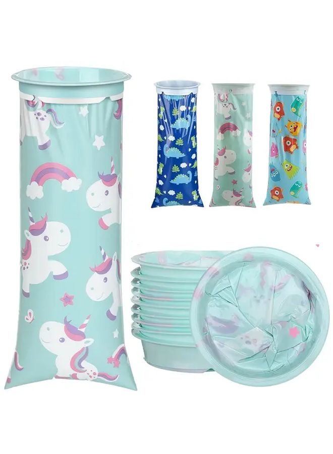 Monster Design Leakproof Self Sealing Vomit Bags 6 Pack Disposable Nausea Travel Pouches - Image 1