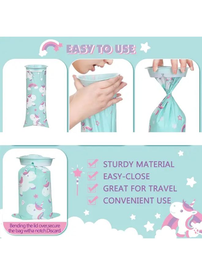 Monster Design Leakproof Self Sealing Vomit Bags 6 Pack Disposable Nausea Travel Pouches - Image 4