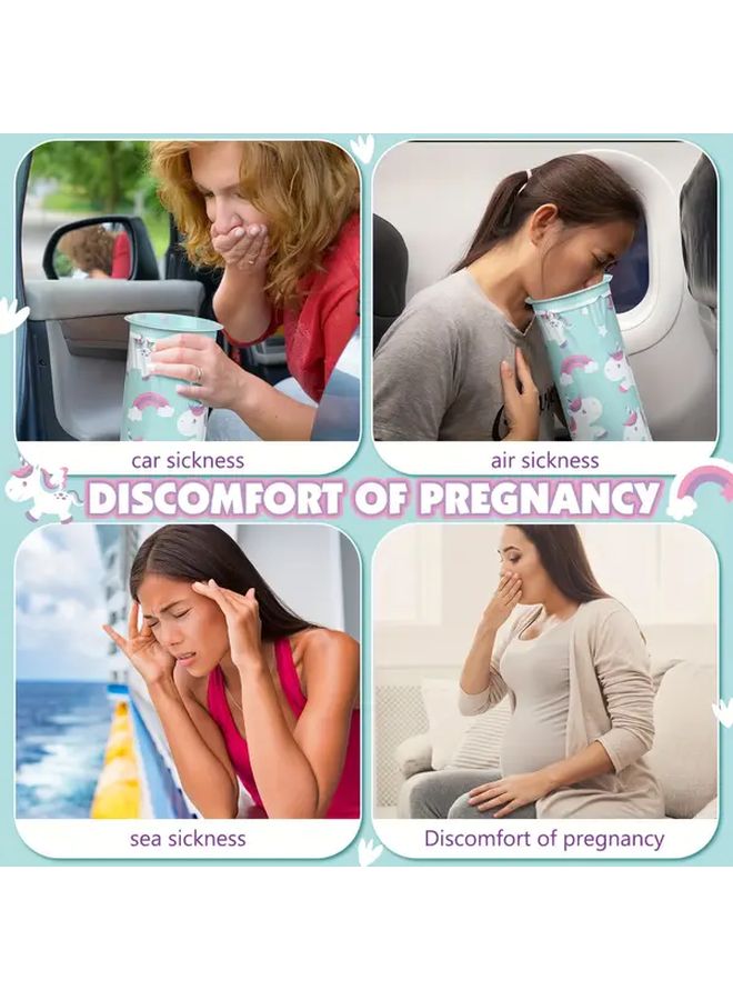 Monster Design Leakproof Self Sealing Vomit Bags 6 Pack Disposable Nausea Travel Pouches - Image 5