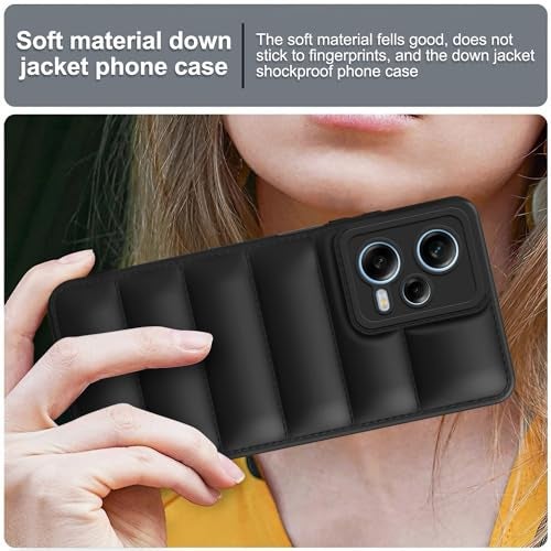 Plus Puffer Case Camera Protection Soft Back Cover for Redmi Note 12 Pro 5G - Black - Image 5