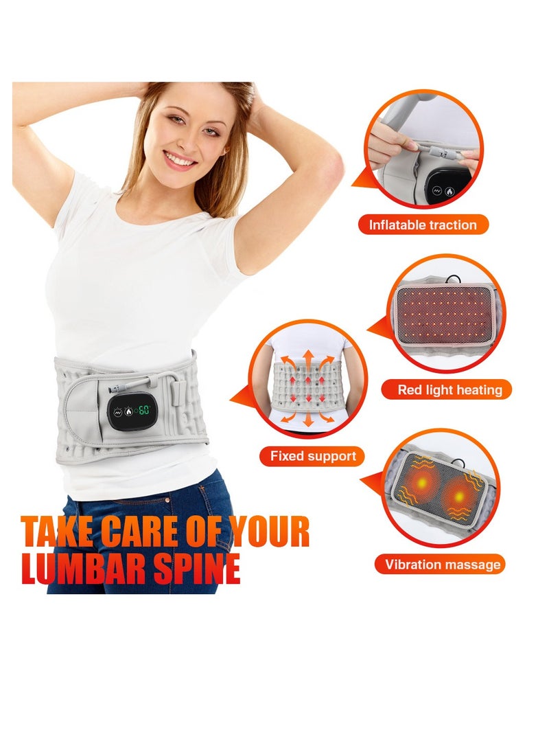 Arabest Heating Massage 2 In 1 Rechargeable Design Inflatable Belt With Digital Display Controller , 3 Heating Levels, 3 Vibration Massage Modes Heated Back Support Belt For Men And Women  - Image 3